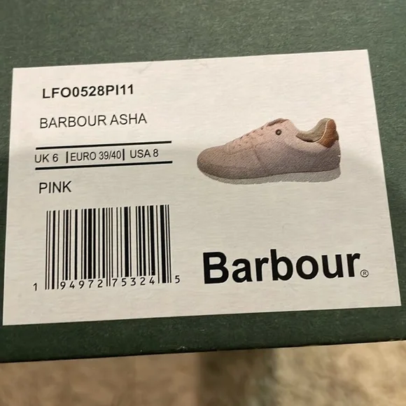 Barbour Blush Pink Leather Sneakers UK6 USA8 NEW IN THE BOX - Picture 7 of 8